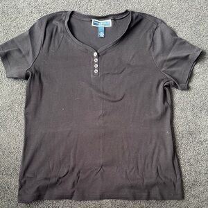 Karen Scott Black Cotton Top